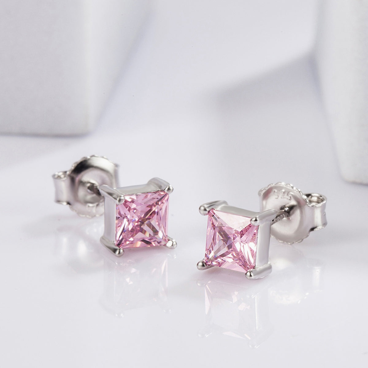 925 Sterling Silver Square Zircon Earrings - ThingsWeUseAndLove 