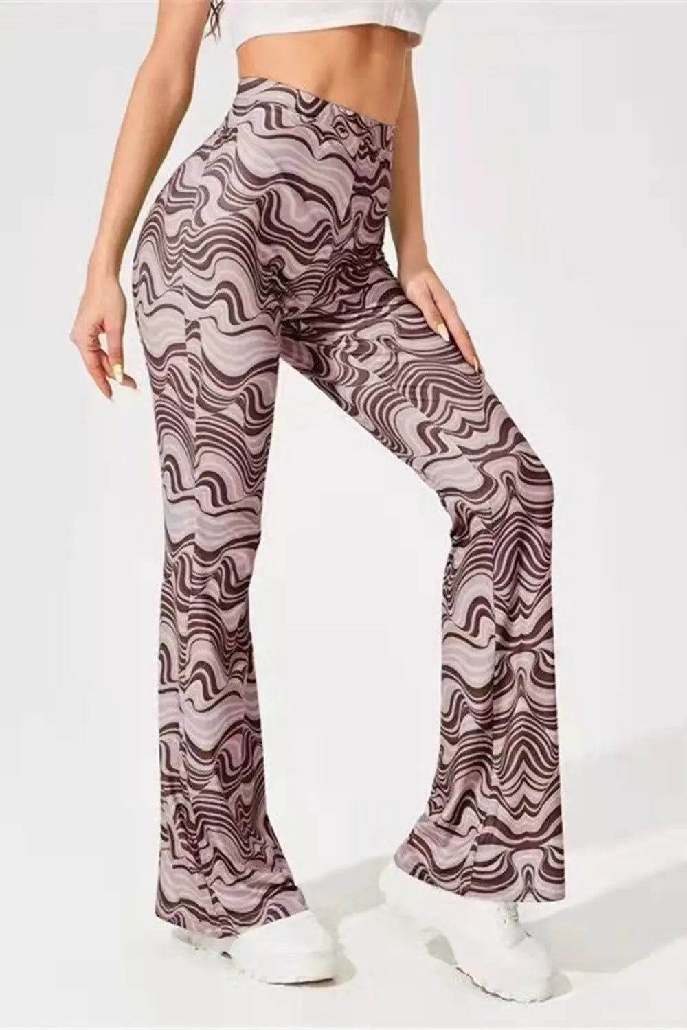Paisley Printed High Waist Flare Pants - ThingsWeUseAndLove 