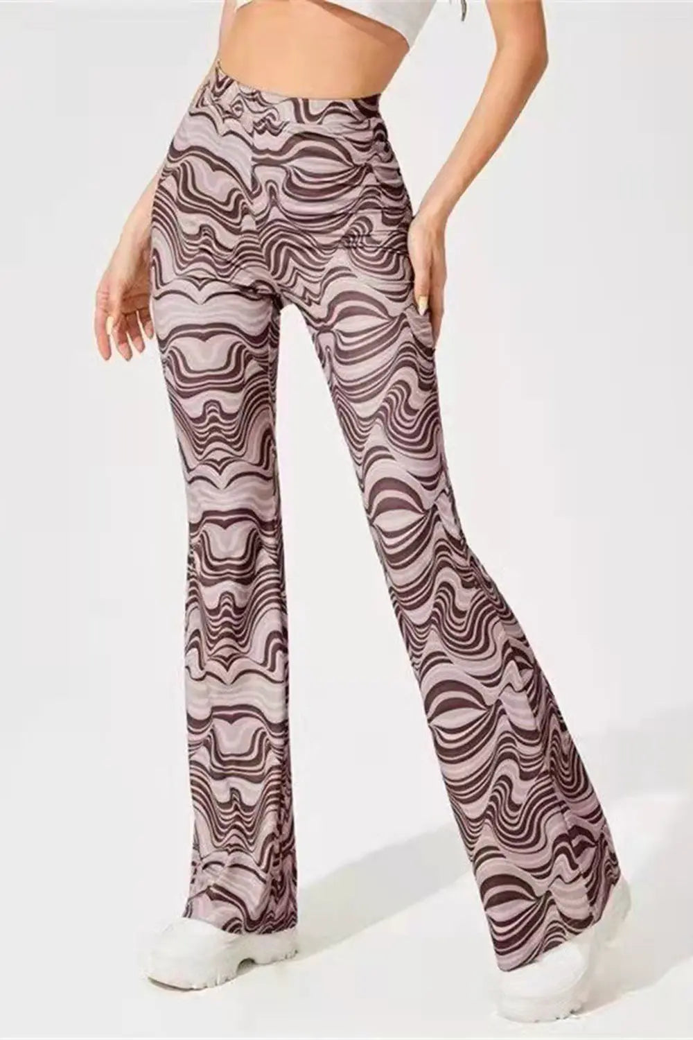 Paisley Printed High Waist Flare Pants - ThingsWeUseAndLove 