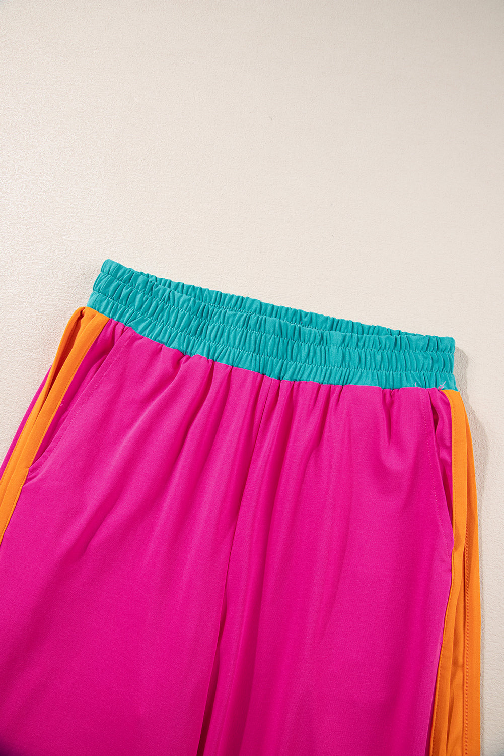 Chestnut Color Block Detail Casual Two-piece Outfit - ThingsWeUseAndLove 