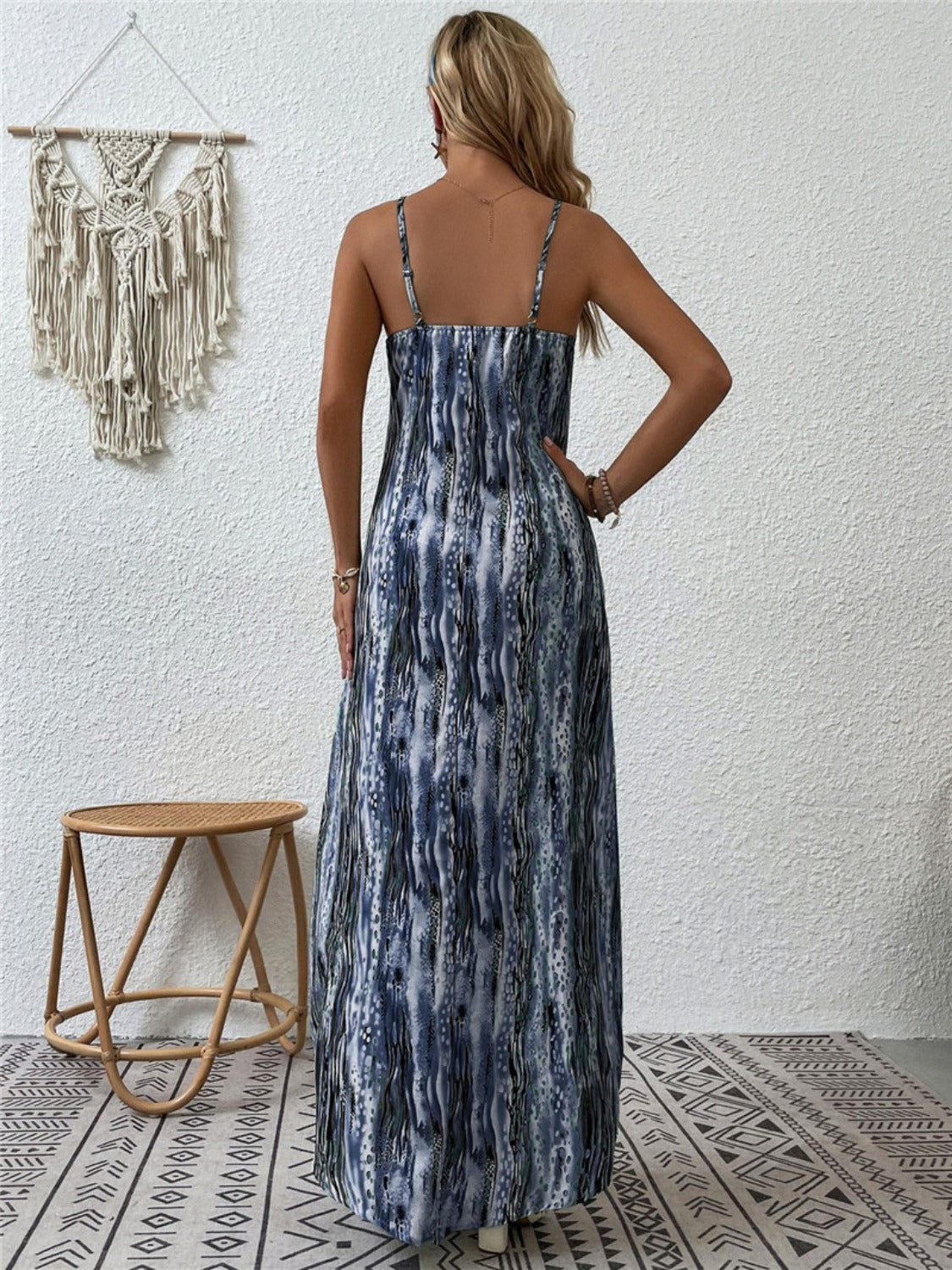 Full Size Printed Scoop Neck Maxi Cami Dress - ThingsWeUseAndLove 