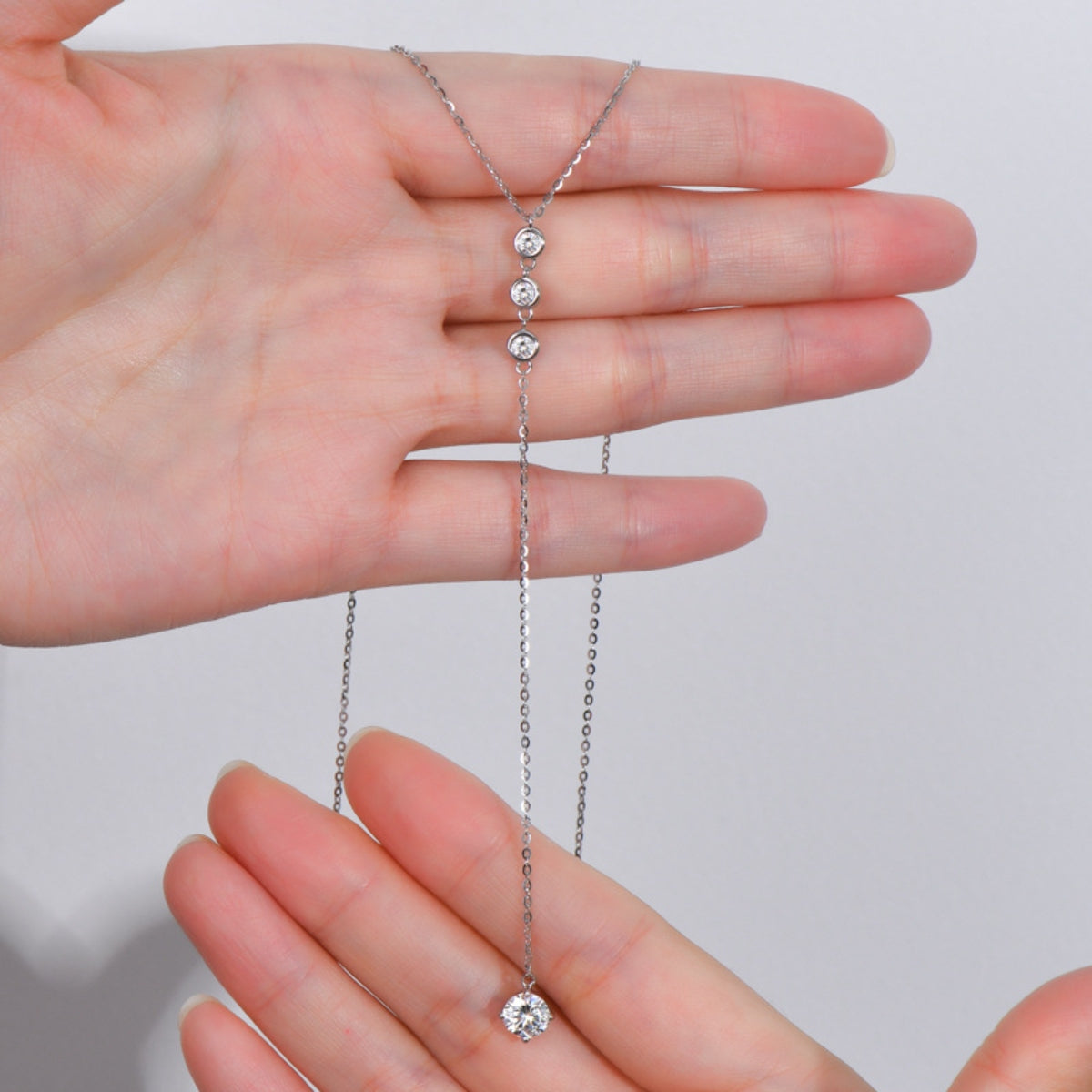 1.3 Carat Moissanite 925 Sterling Silver Drop Necklace - ThingsWeUseAndLove 