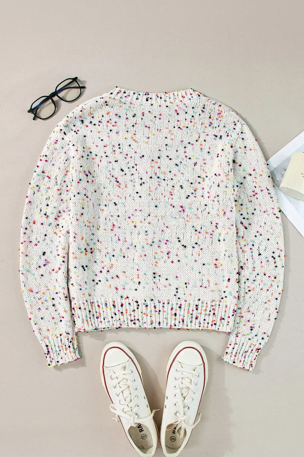 Long Sleeve Confetti Button Up Cardigan - ThingsWeUseAndLove 