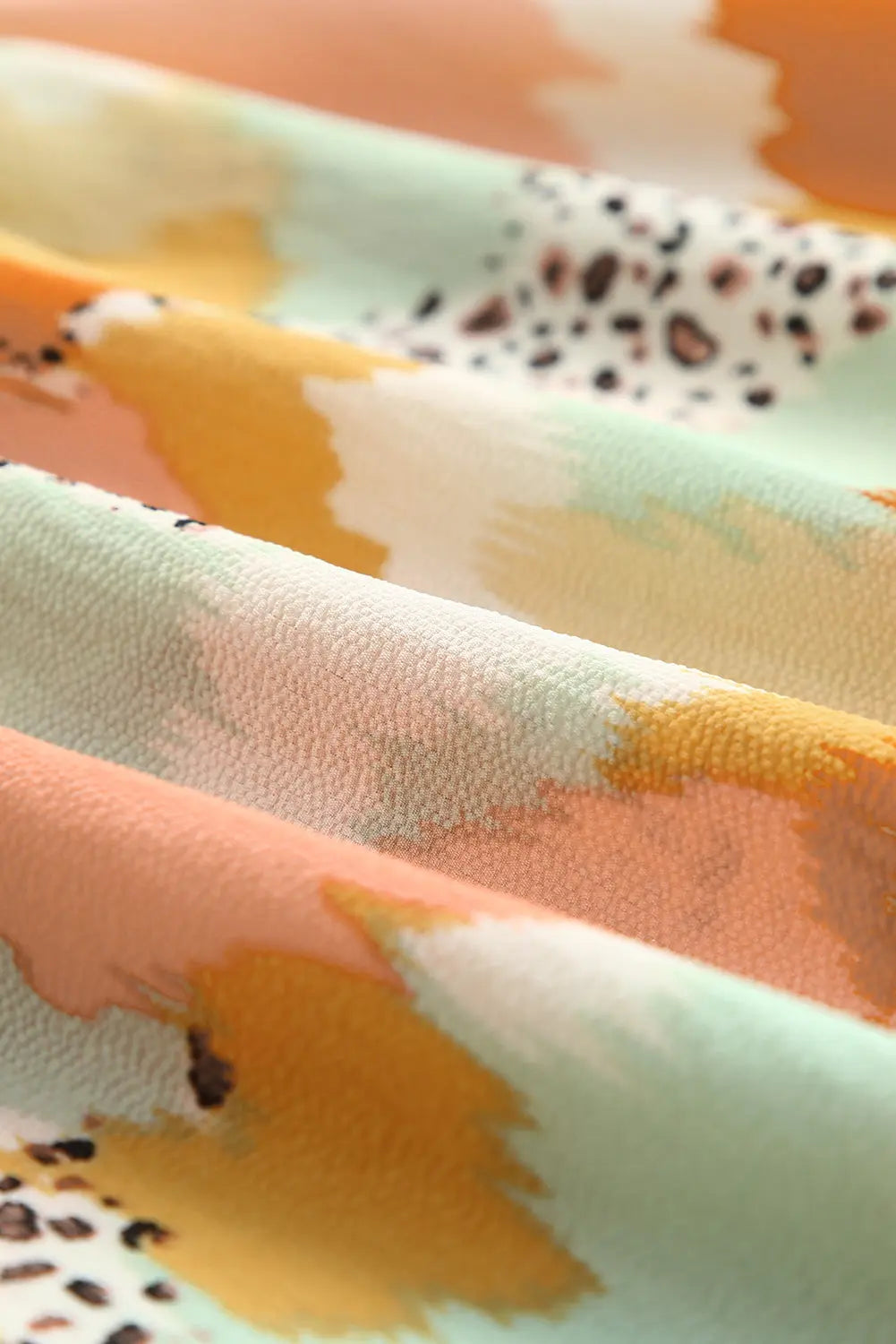 Boho Frill Multicolor Abstract Print Long Sleeve Blouse - ThingsWeUseAndLove 