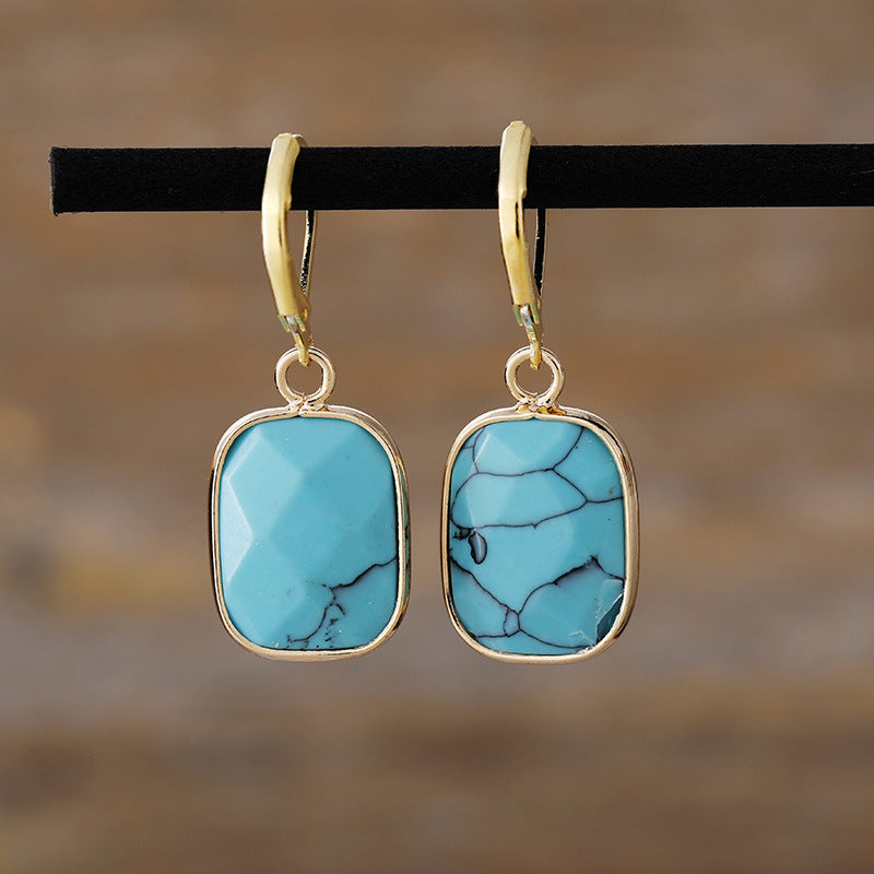 Copper Natural Stone Dangle Earrings - ThingsWeUseAndLove Sky-Blue-One-Size