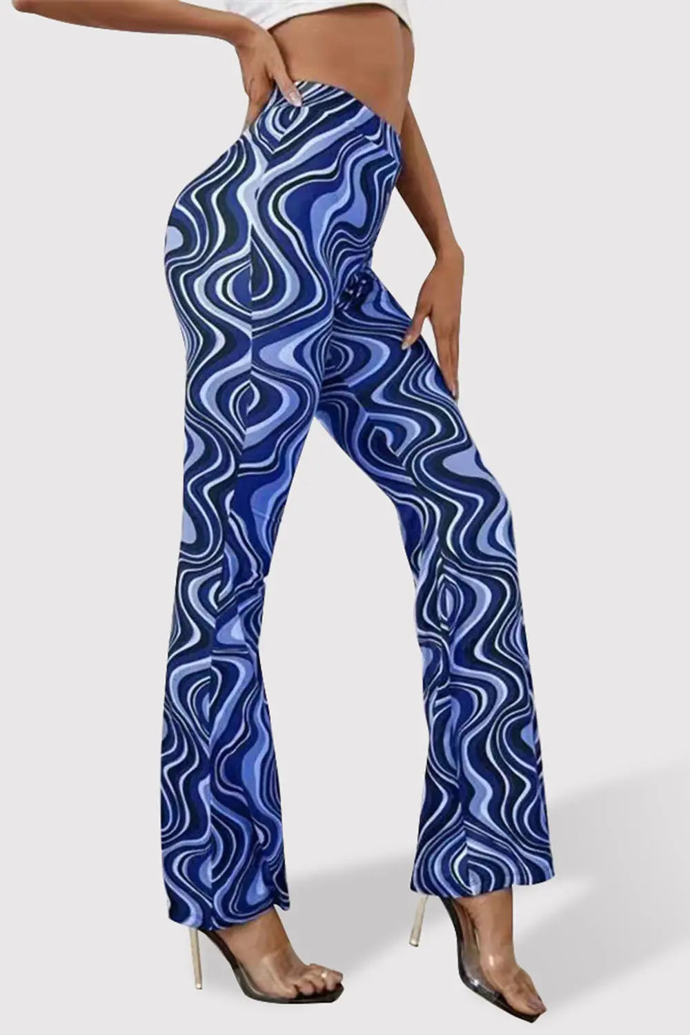 Paisley Printed High Waist Flare Pants - ThingsWeUseAndLove 