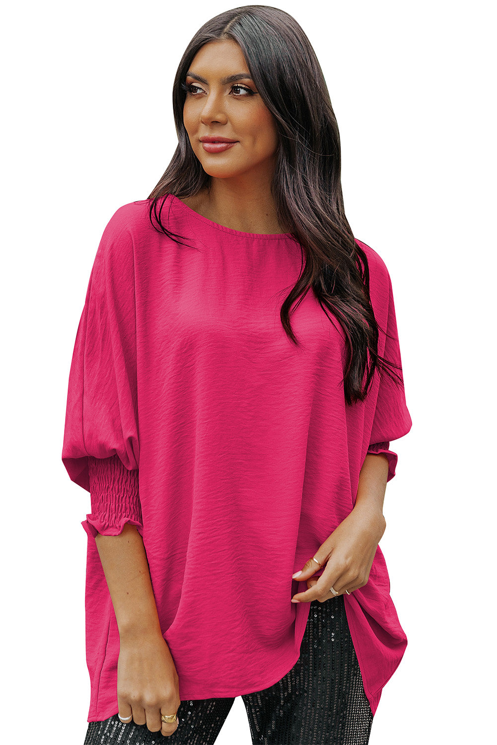 Batwing Sleeve Business Casual Blouse for Women - ThingsWeUseAndLove 