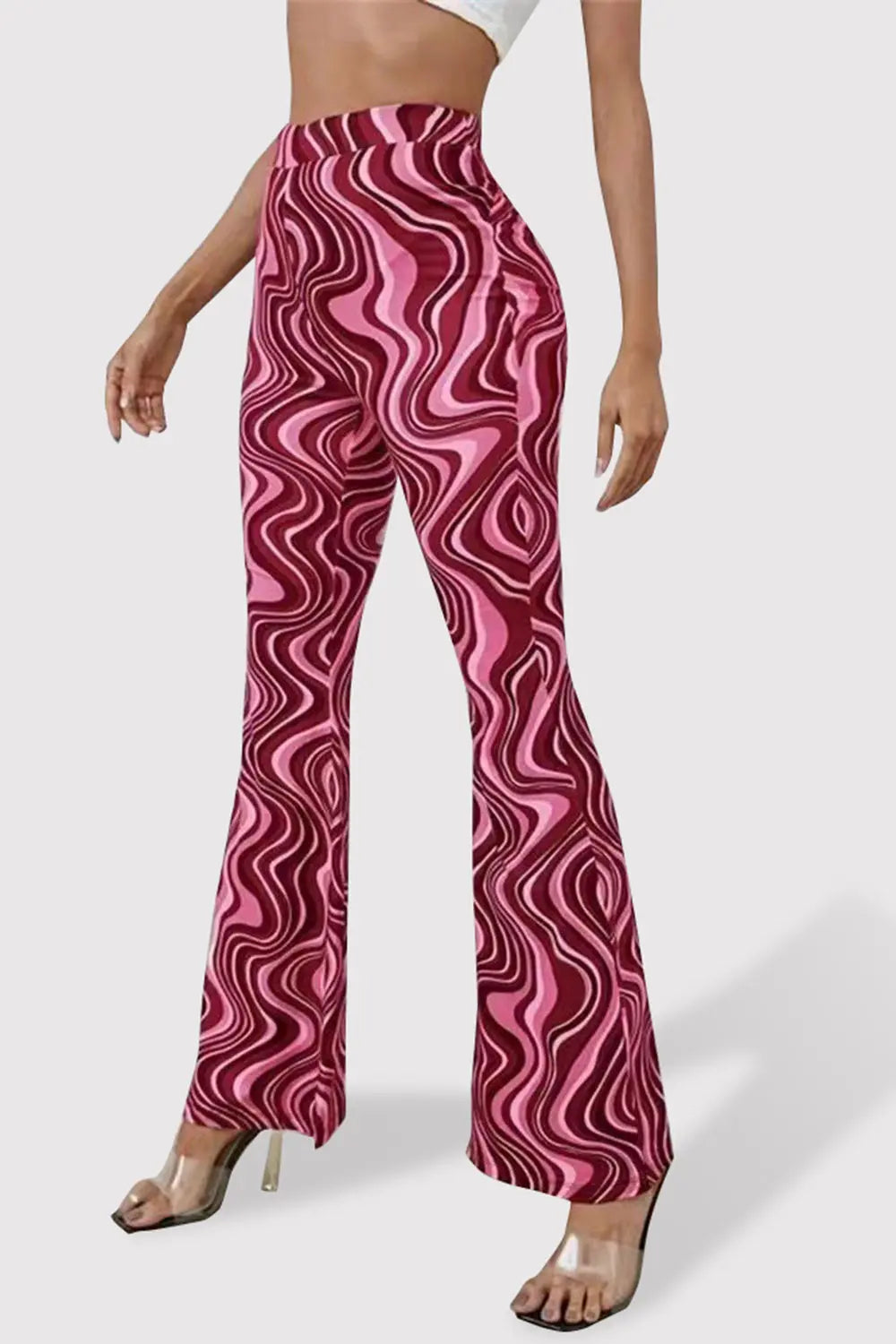 Paisley Printed High Waist Flare Pants - ThingsWeUseAndLove 
