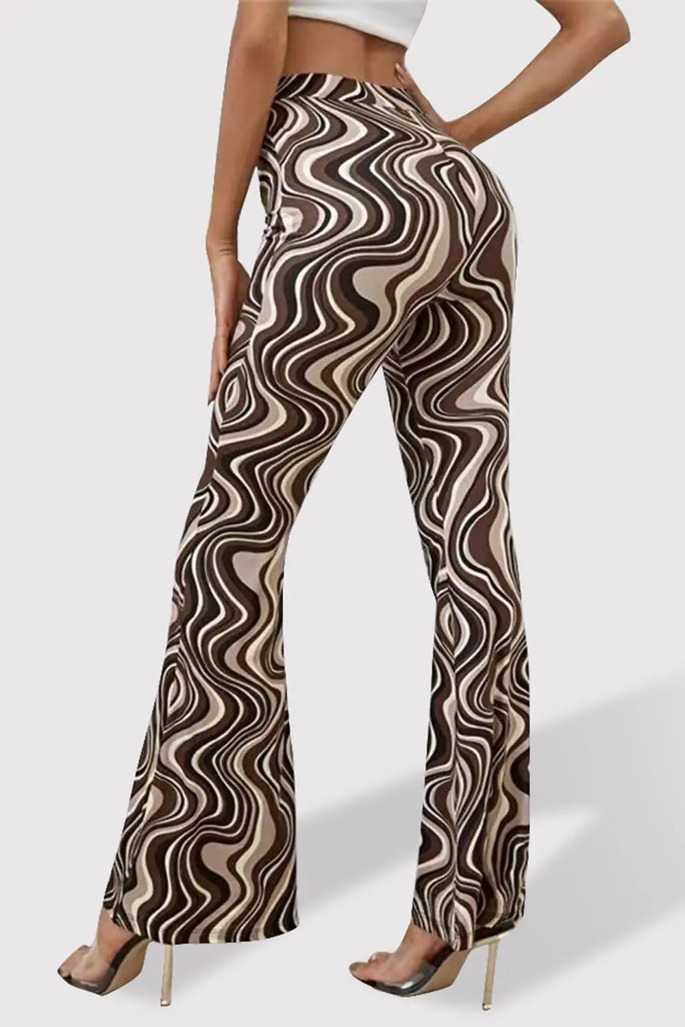Paisley Printed High Waist Flare Pants - ThingsWeUseAndLove 
