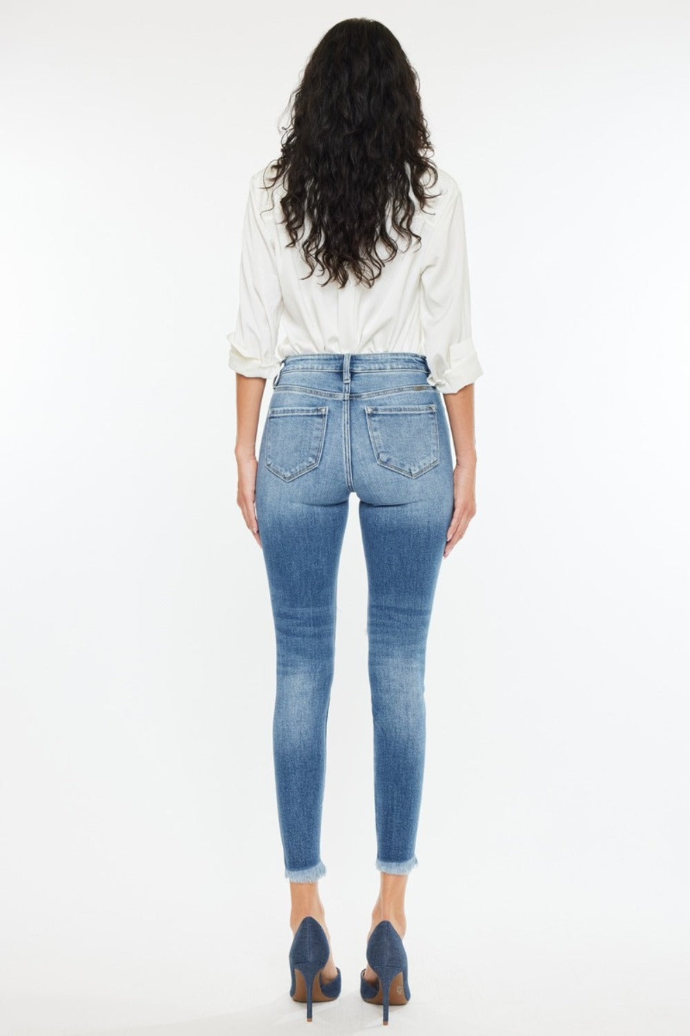 High Rise Frayed Ankle Skinny Jeans - ThingsWeUseAndLove 