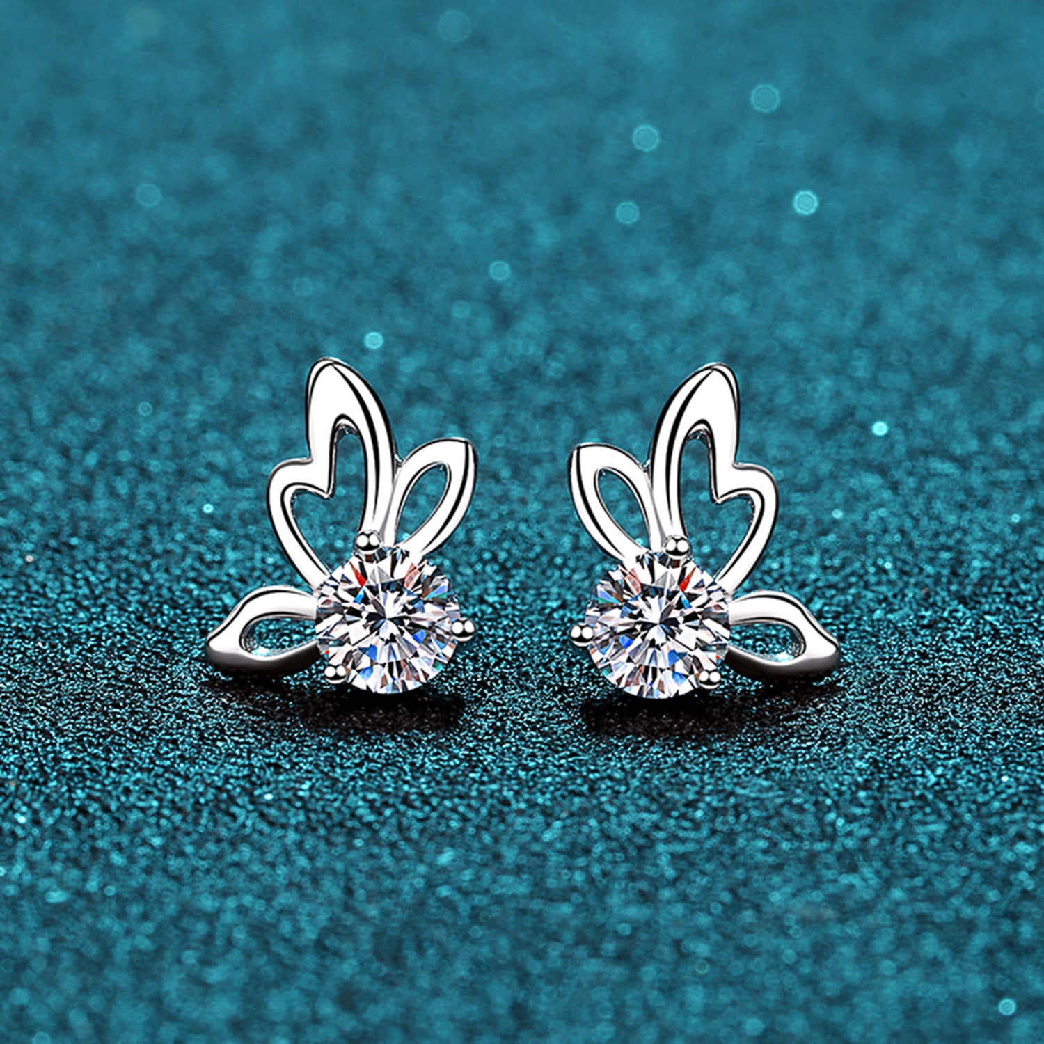 1 Carat Moissanite Butterfly Shape Earrings - ThingsWeUseAndLove 