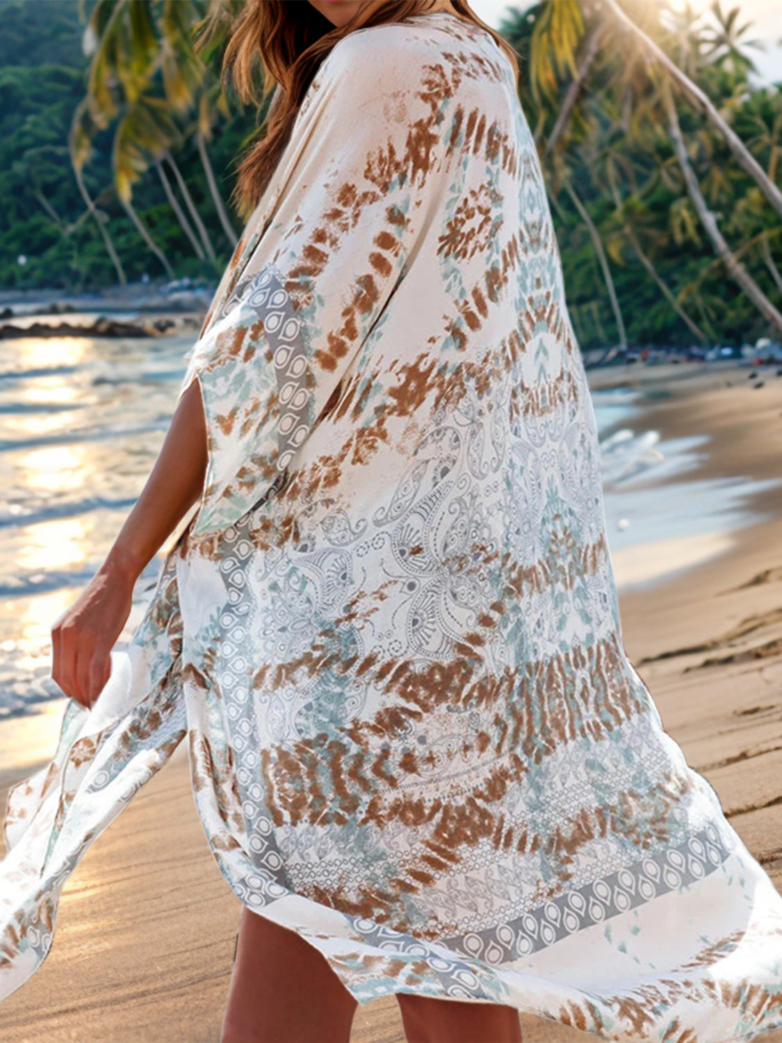 Polly Printed Open Front Cover-Up - ThingsWeUseAndLove 