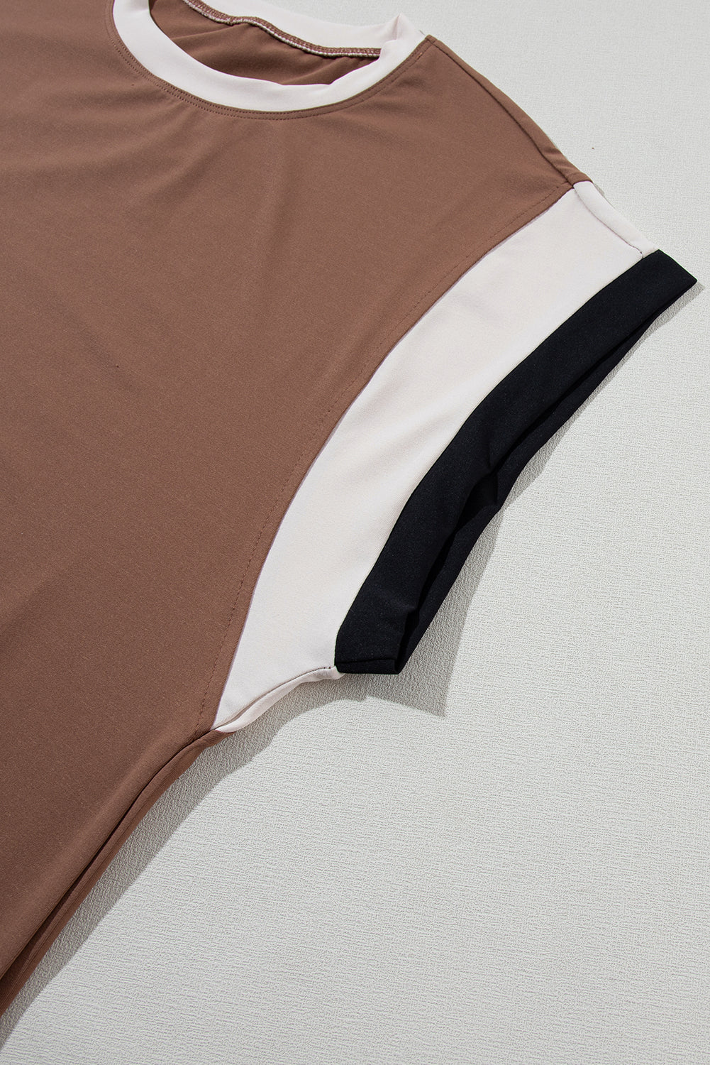 Chestnut Color Block Detail Casual Two-piece Outfit - ThingsWeUseAndLove 