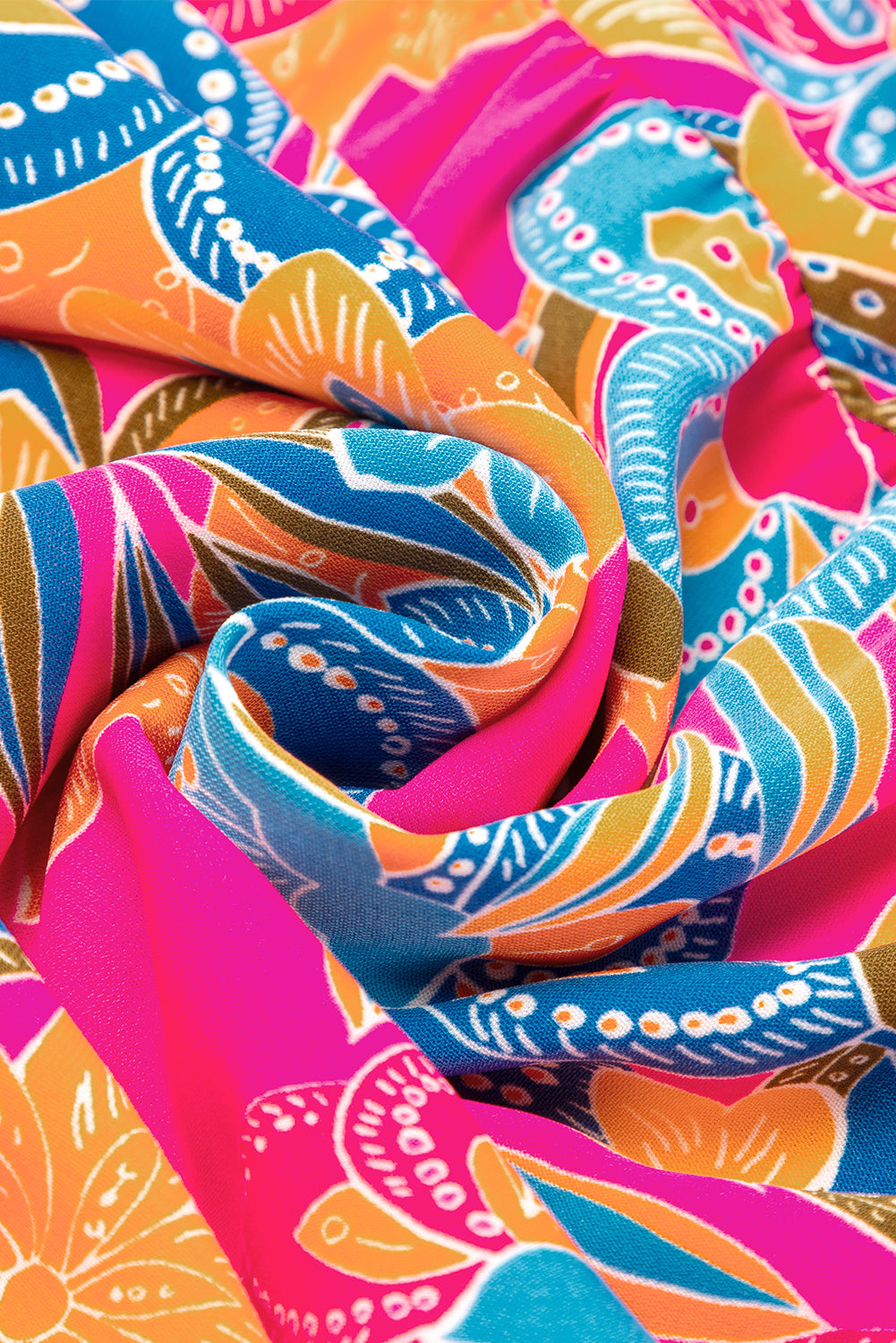 Rose Red Boho Floral V Neck Ruffle Tiered Long Dress - ThingsWeUseAndLove 