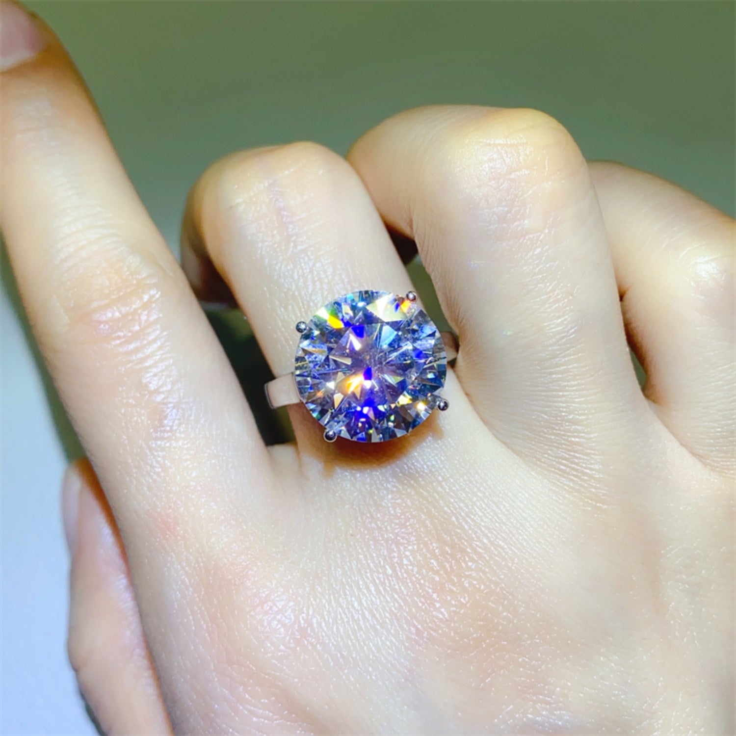 10 Carat Moissanite 925 Sterling Silver Ring - ThingsWeUseAndLove Silver-9