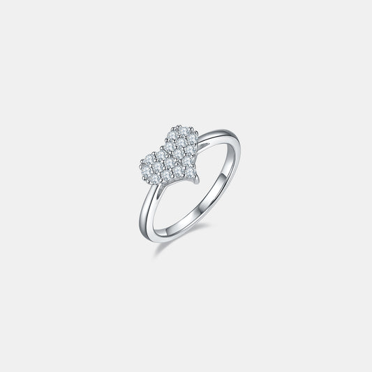 Moissanite 925 Sterling Silver Heart Ring - ThingsWeUseAndLove 