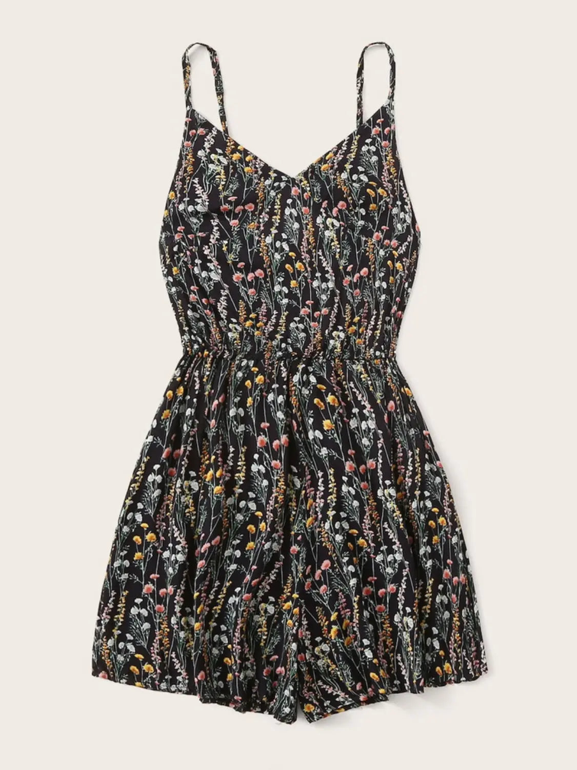 Spaghetti Strap Printed V-Neck  Romper - ThingsWeUseAndLove 