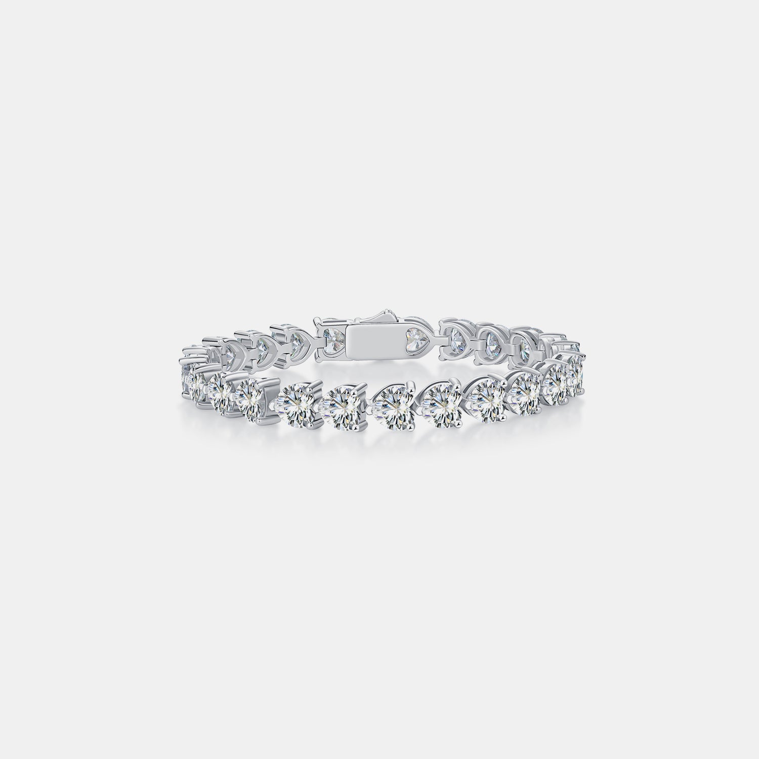 24 Carat Moissanite 925 Sterling Silver Heart Bracelet - ThingsWeUseAndLove 