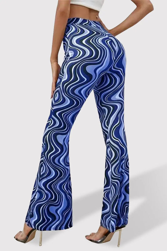 Paisley Printed High Waist Flare Pants - ThingsWeUseAndLove 