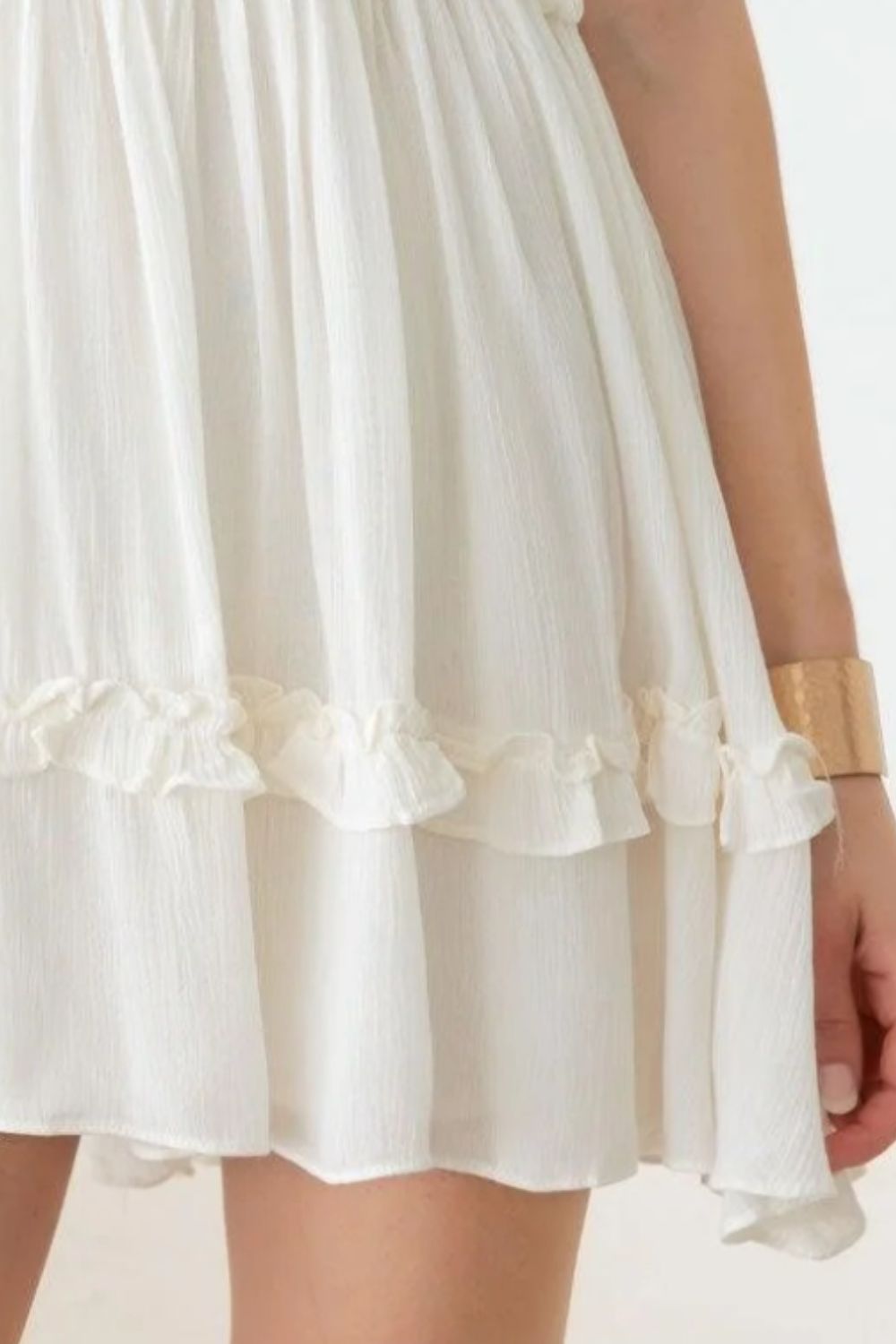 Lace Open Back Ruffle Tiered Dress - ThingsWeUseAndLove 