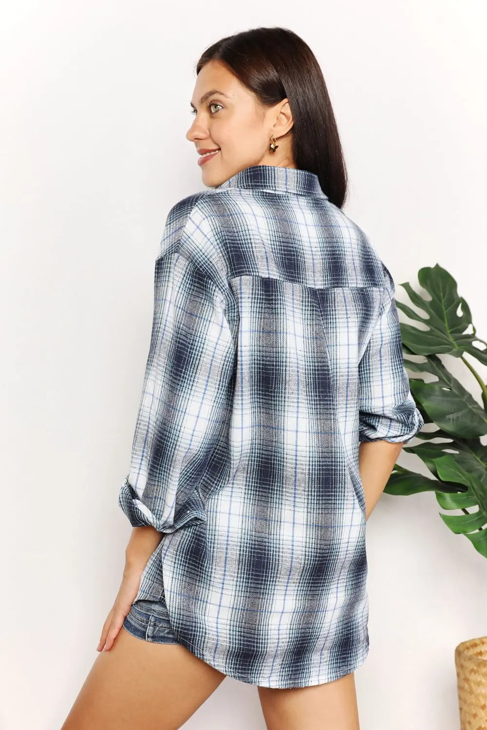 Mae Plaid Dropped Shoulder Shirt - ThingsWeUseAndLove 