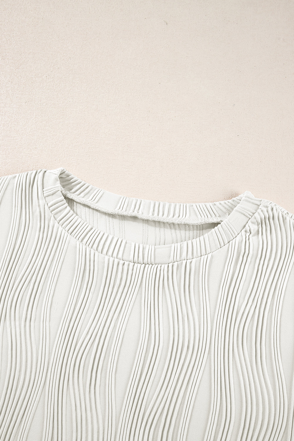 Textured Solid Color Drop Shoulder Pullover Top - ThingsWeUseAndLove 