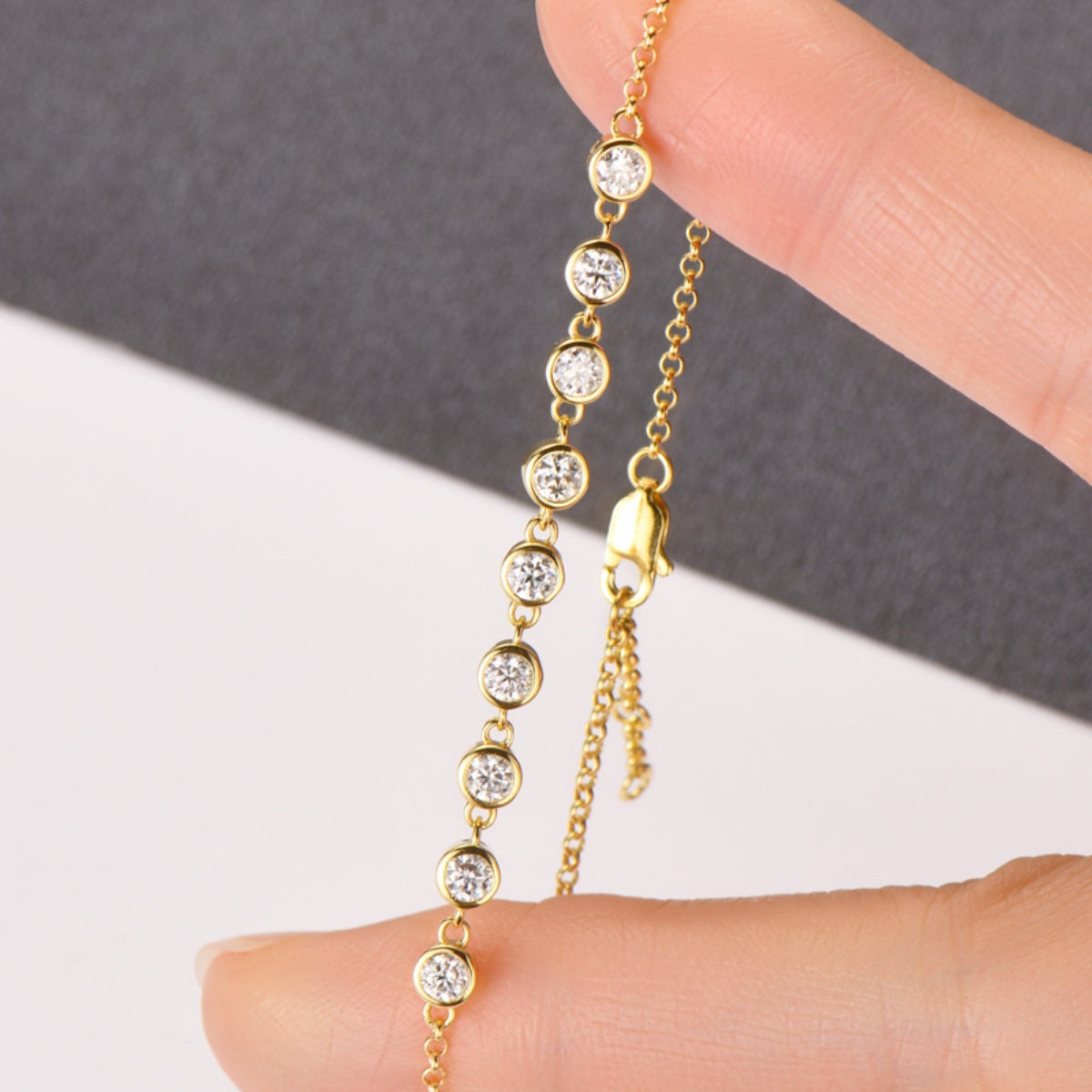 Inlaid Moissanite 925 Sterling Silver Bracelet - ThingsWeUseAndLove 