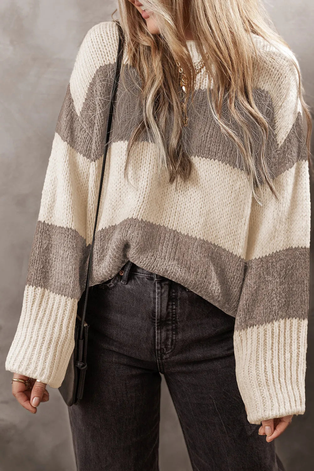 Heidi Color Block Round Neck Sweater