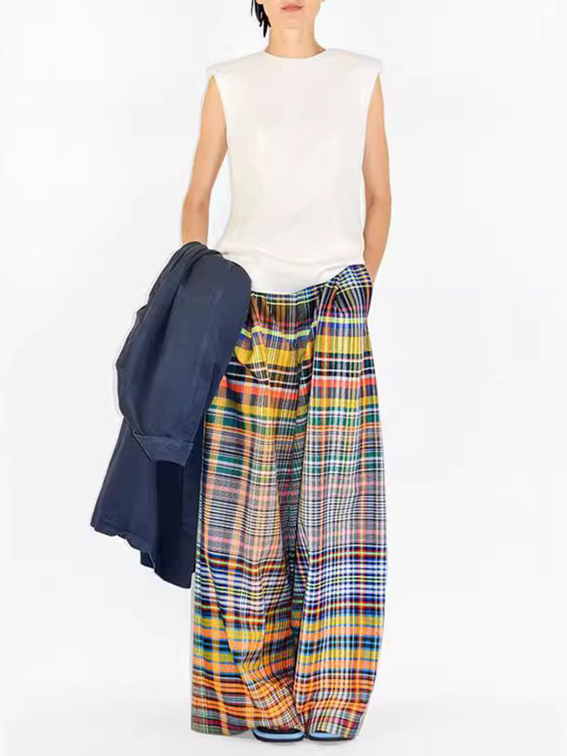 Full Size Plaid Wide Leg Pants - ThingsWeUseAndLove 