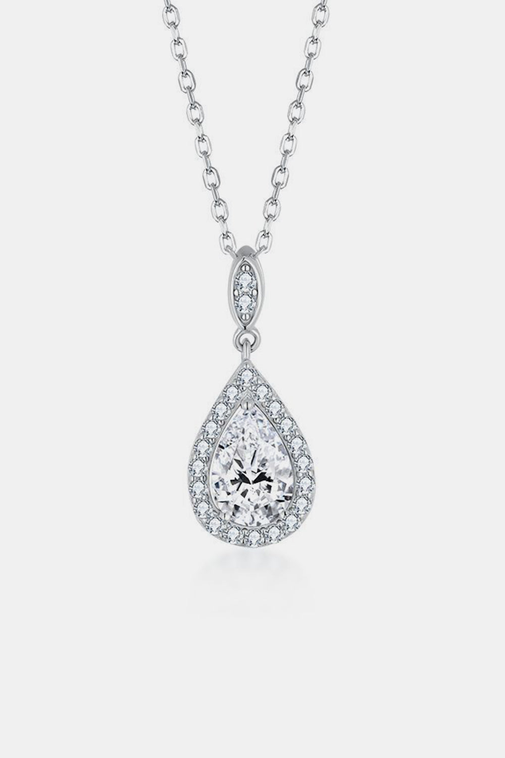 1.5 Carat Moissanite 925 Sterling Silver Teardrop Necklace - ThingsWeUseAndLove 