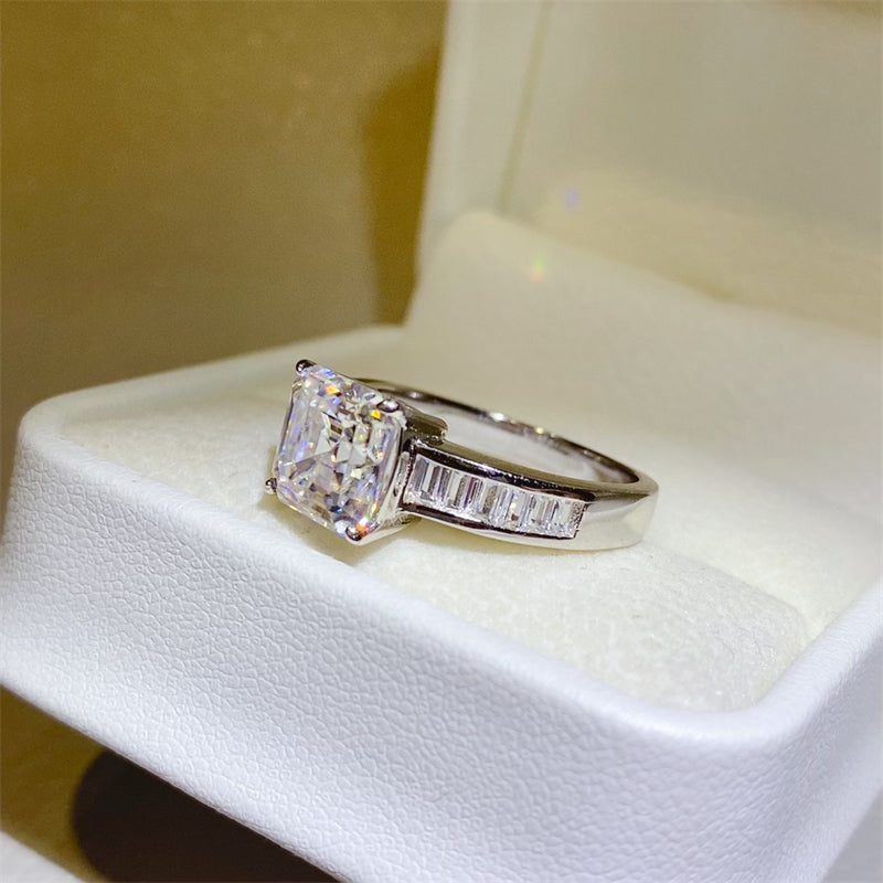 3 Carat Moissanite 925 Sterling Silver Square Shape Ring - ThingsWeUseAndLove 