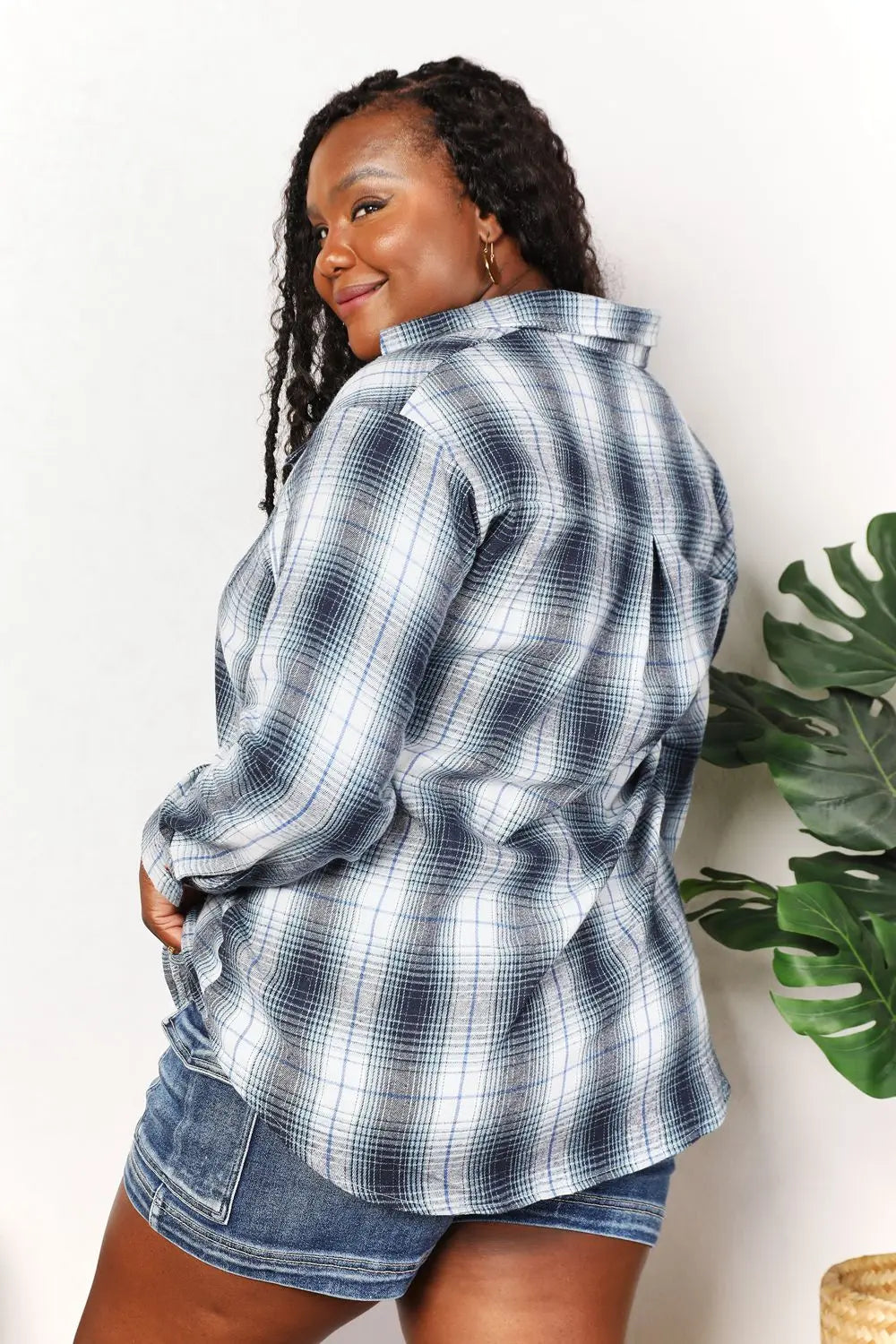 Mae Plaid Dropped Shoulder Shirt - ThingsWeUseAndLove 