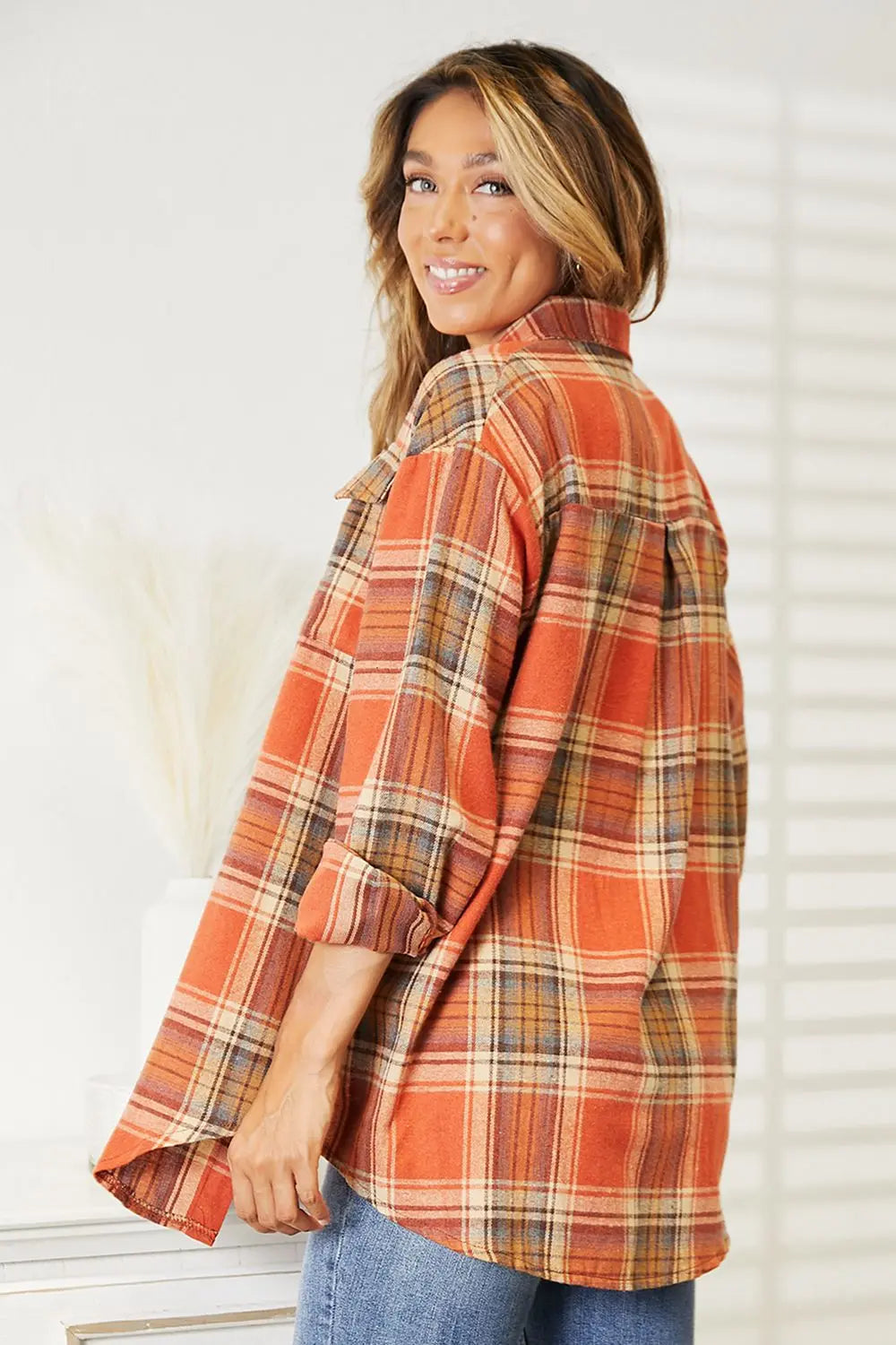 Mae Plaid Dropped Shoulder Shirt - ThingsWeUseAndLove 