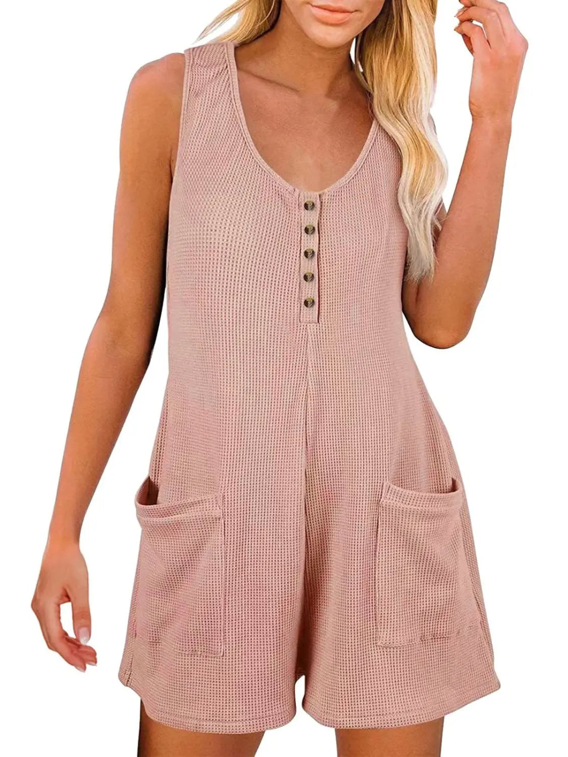 Size Inclusive Pocketed Scoop Neck Sleeveless Romper - ThingsWeUseAndLove 