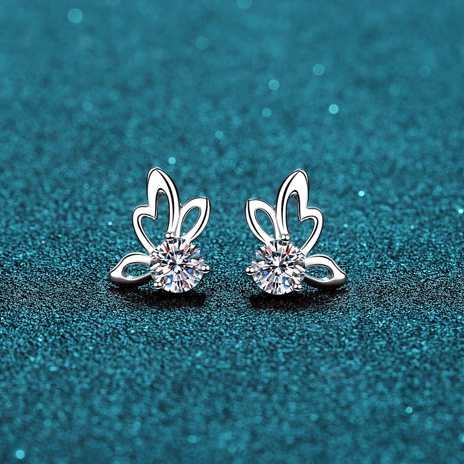 1 Carat Moissanite Butterfly Shape Earrings - ThingsWeUseAndLove 