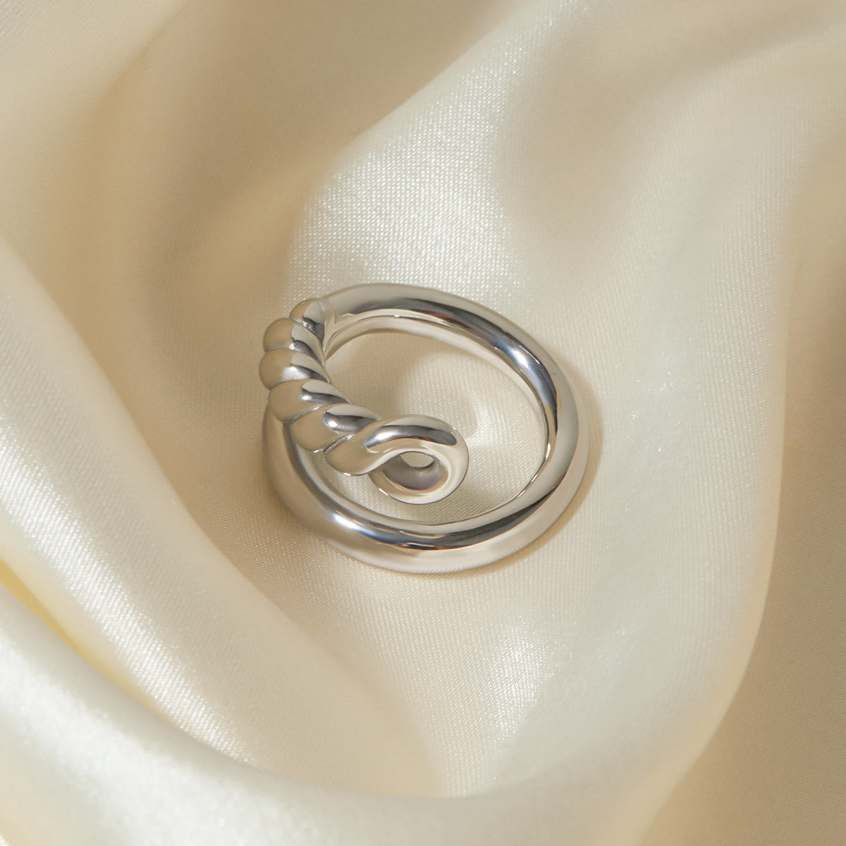 Stainless Steel Knot Bypass Ring - ThingsWeUseAndLove 