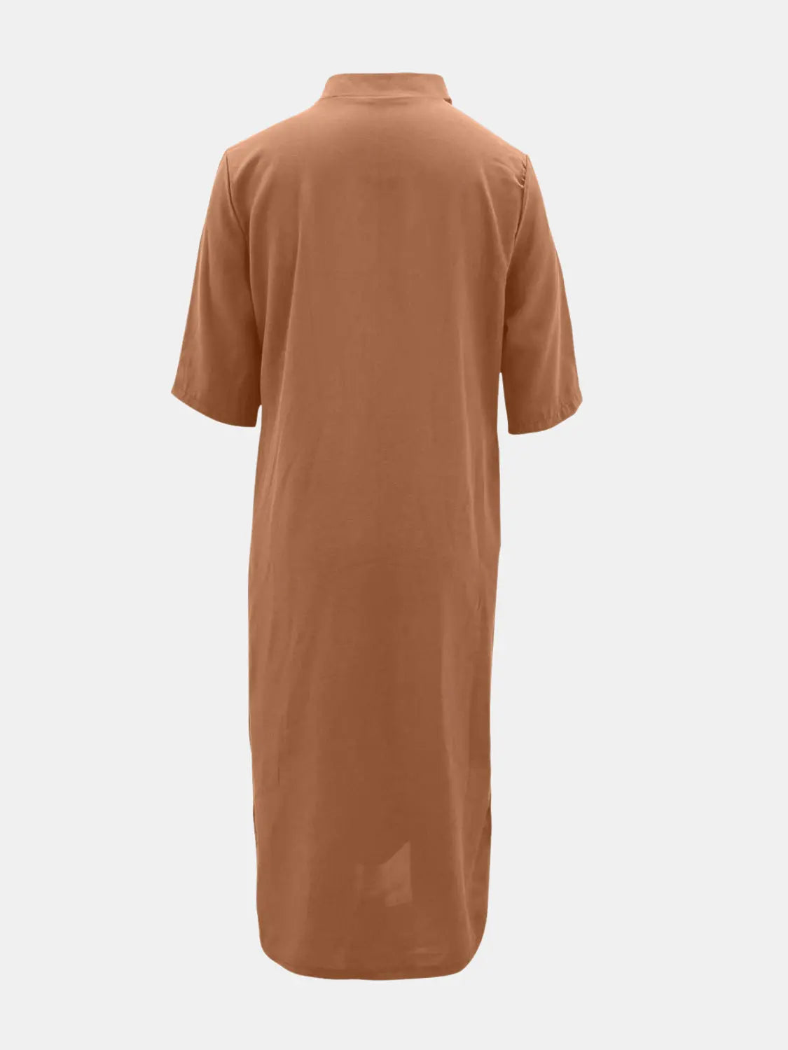 Symone Size Inclusive Notched Half Sleeve Midi Dress - ThingsWeUseAndLove 