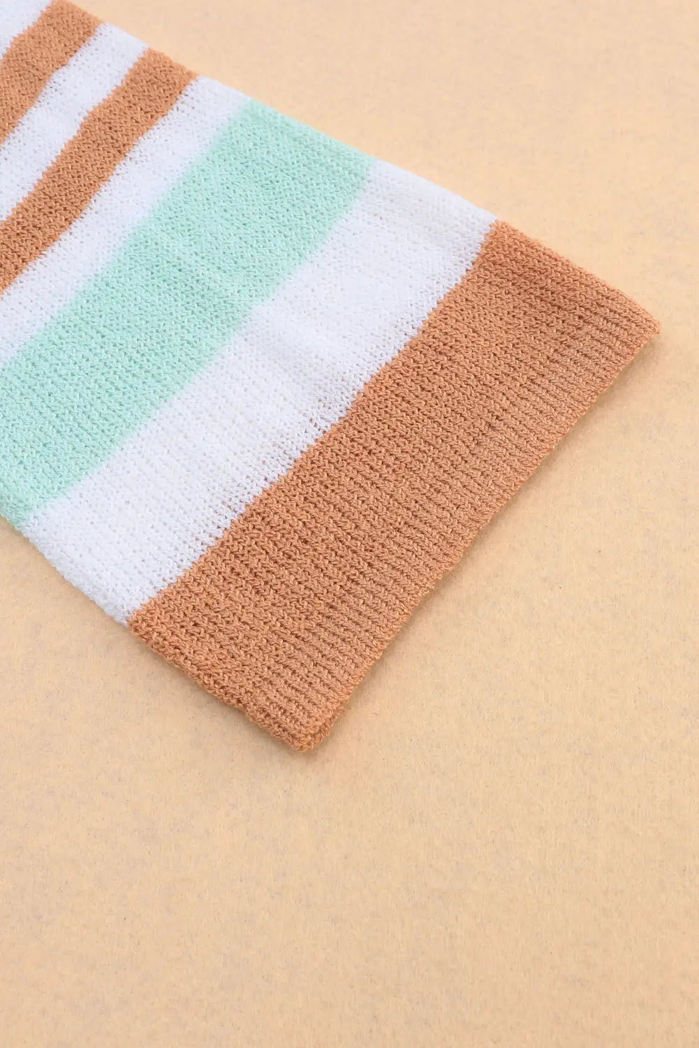 Multicolor Colorblock Stripe V Neck Split Sweater - ThingsWeUseAndLove 