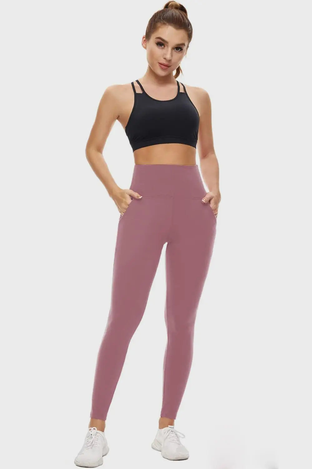 Pocketed High Waist Active Leggings - ThingsWeUseAndLove Lilac-2XL