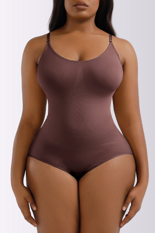 Eden Size Spaghetti Strap Shaping Bodysuit - ThingsWeUseAndLove Mocha-3XL