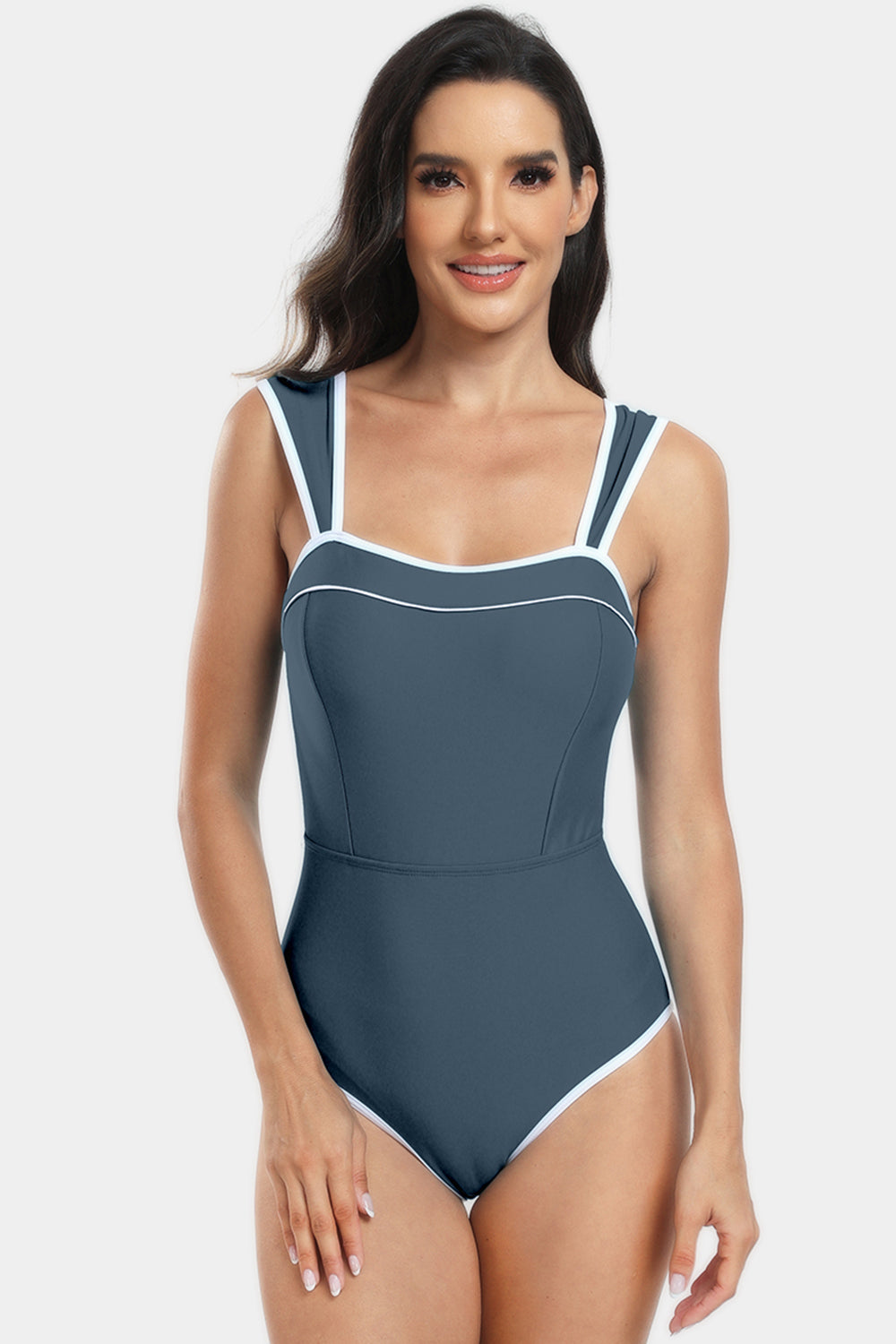 Contrast Trim Wide Strap Two-Piece Swim Set - ThingsWeUseAndLove 