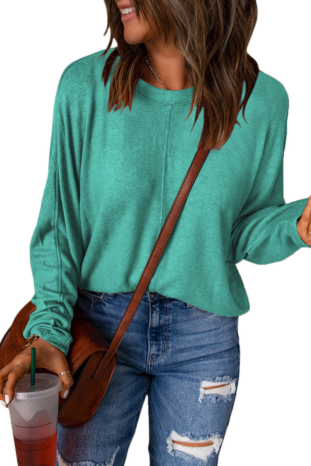 Casual Seam Long Sleeve Top - ThingsWeUseAndLove 