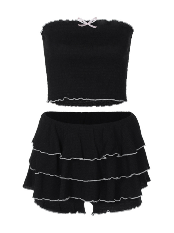 ThingsWeUseAndLove  Women's Ruffled Tube Top and Skirt Set   